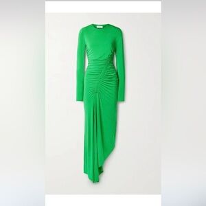 A.L.C.
Adeline ruched asymmetric stretch-jersey midi dress
Size M